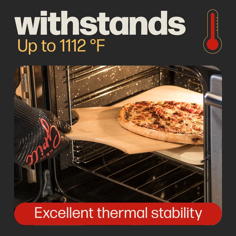 HANS GRILL PIZZA STONE | Rectangular Pizza Stone For Oven Baking & BBQ Grilling With Free Wooden Peel | Extra Large 15 x 12" Inch Durable Cordierite Cooking Stone. - Image 4